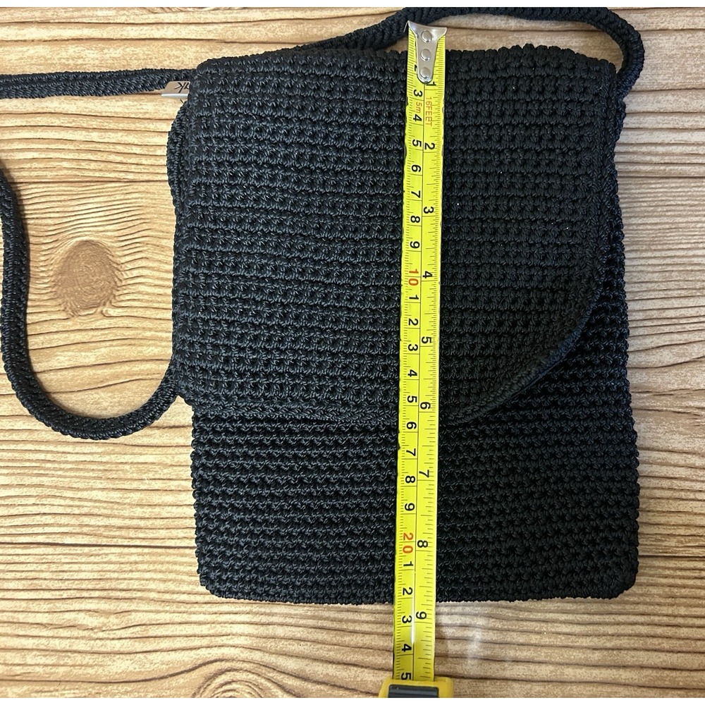 The Sak Y2K Black Crochet Medium Crossbody Bag Purse Women's - Picture 3 of 5